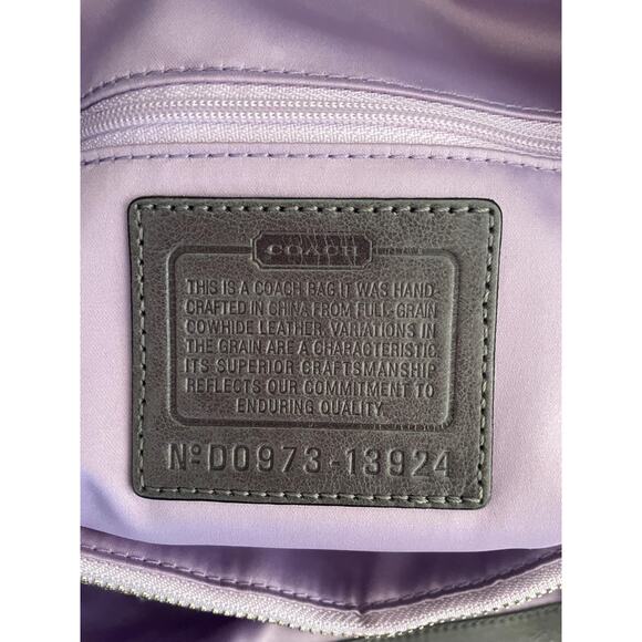 COACH Mia/garnet gray Pleated Leather Carryall Shoulder Bag 13924 - Picture 8 of 8